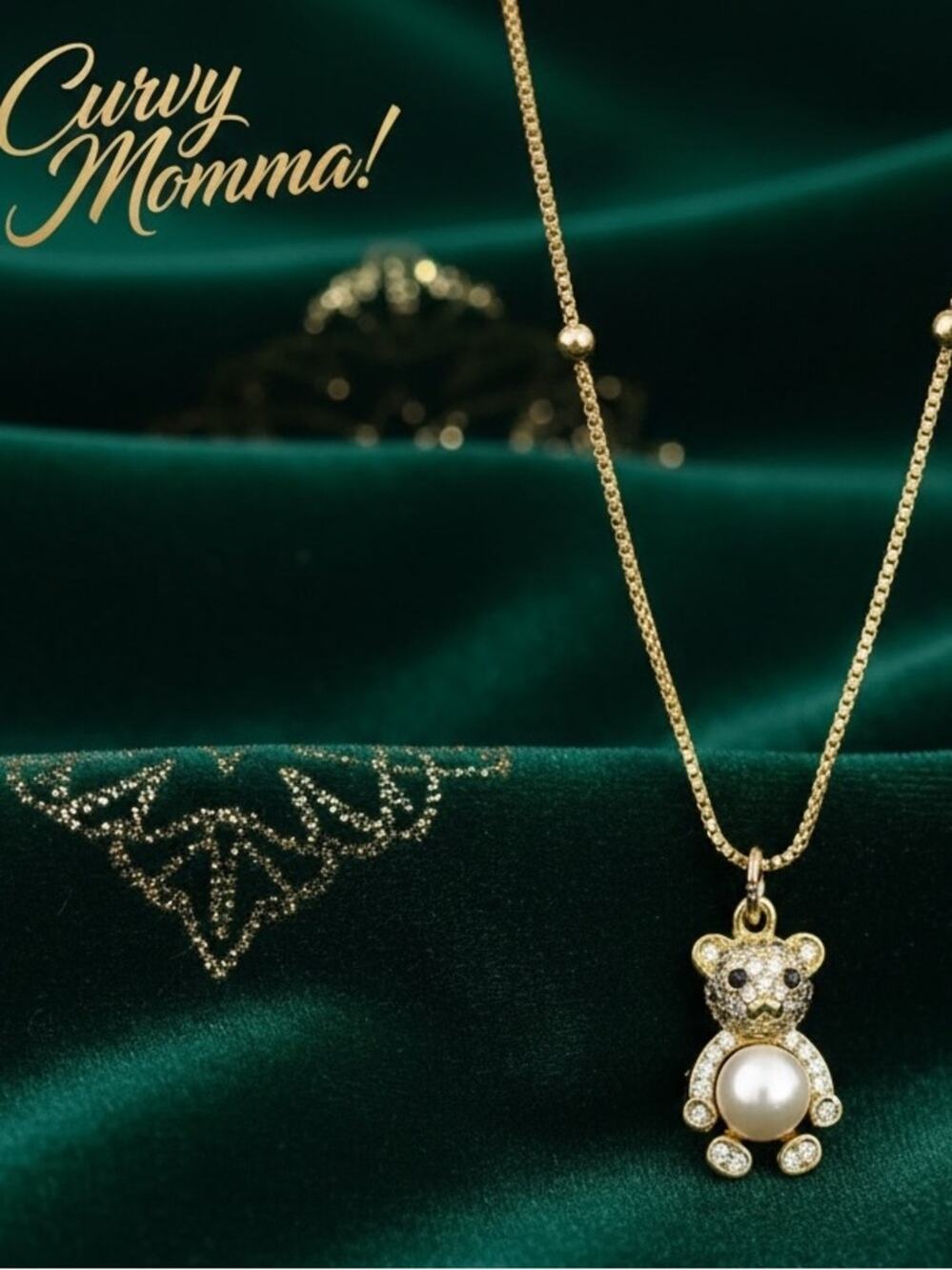 18 k Italian Gold filled Teddy Bear Pendant Necklace